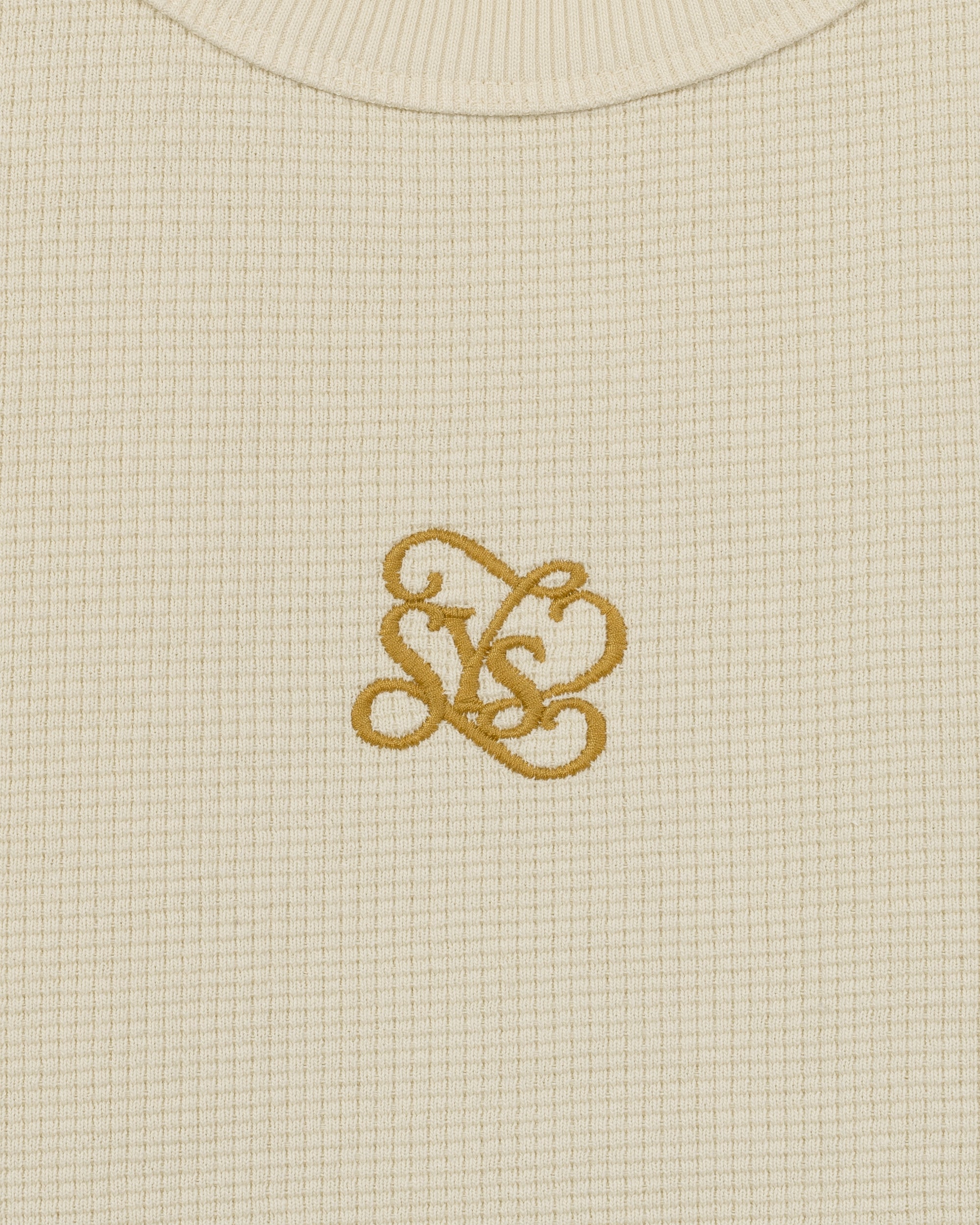 Beige Crest Waffle Tanktop