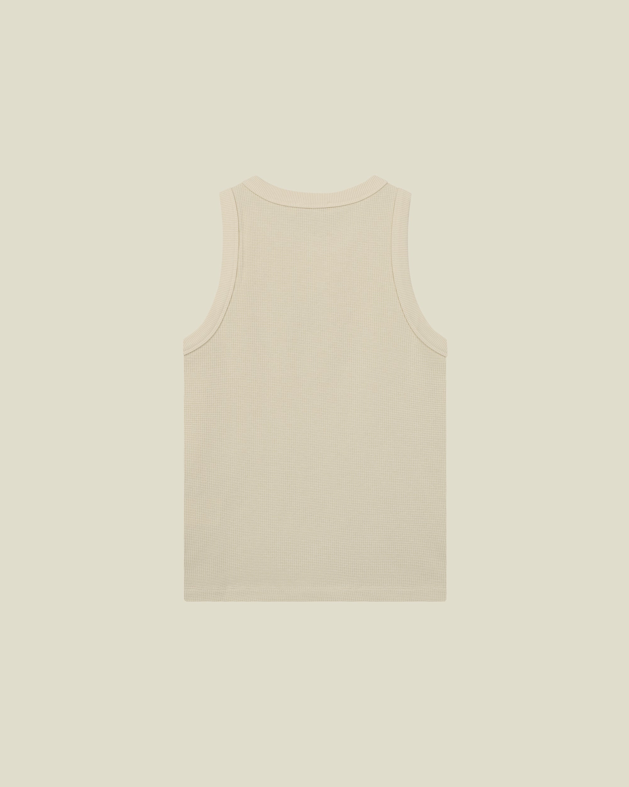 Beige Crest Waffle Tanktop