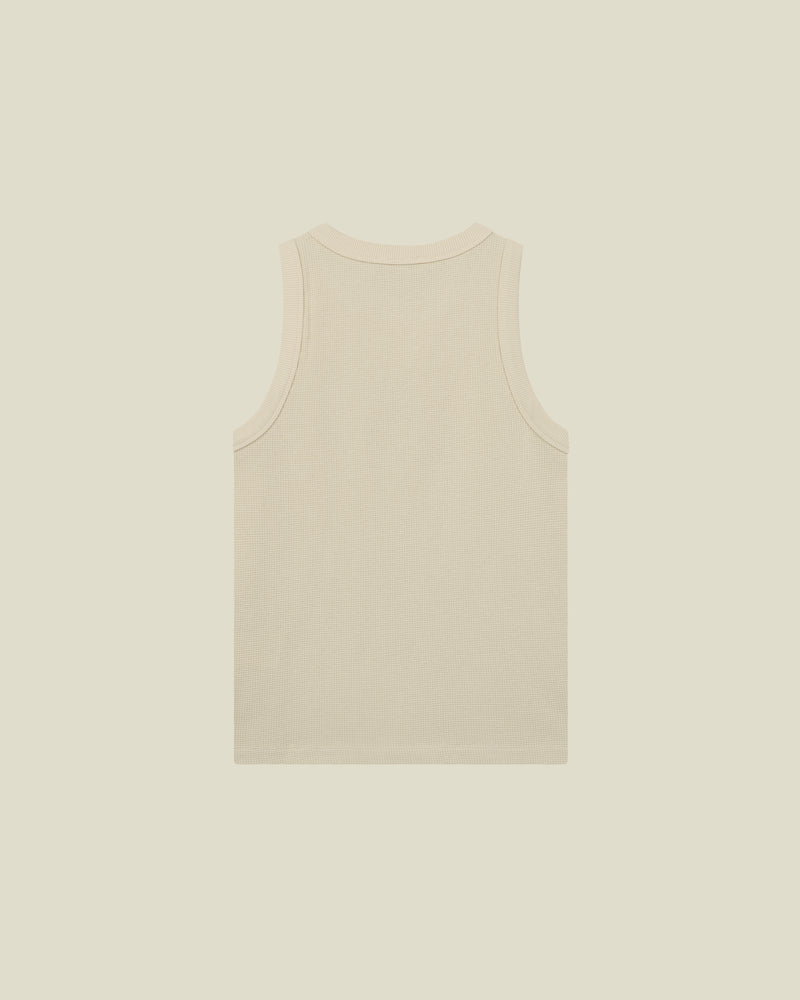 Beige Crest Waffle Tanktop