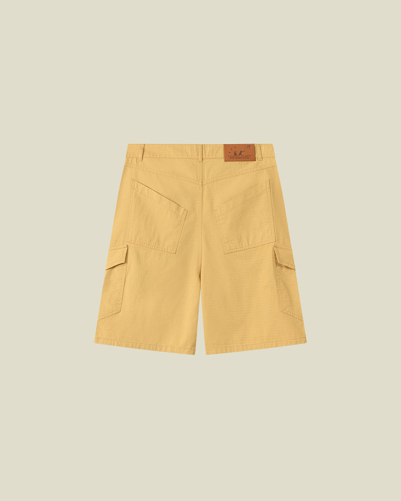 Beige Ribstop Cargo Shorts