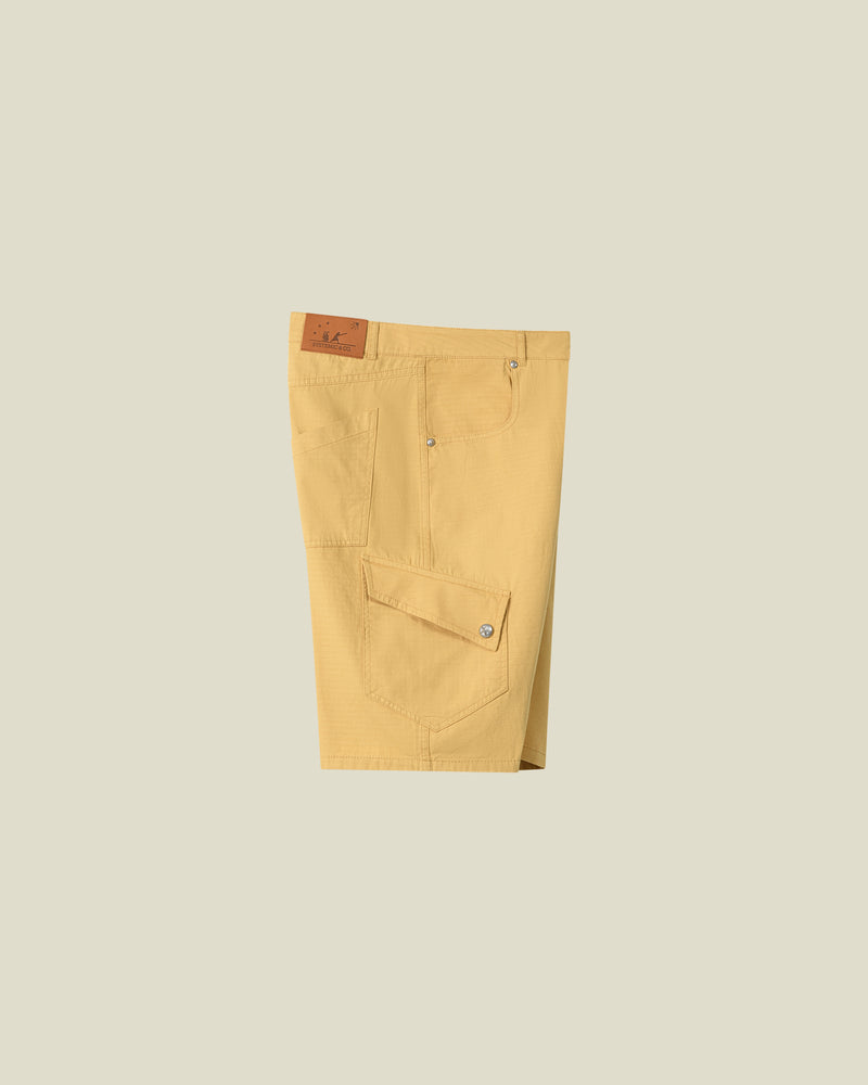 Beige Ribstop Cargo Shorts