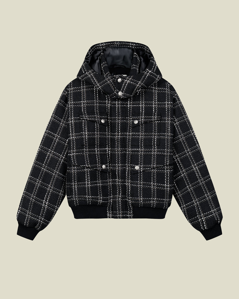 Onyx Bouclé Puffer Jacket