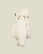 Beige Bouclé Puffer Jacket