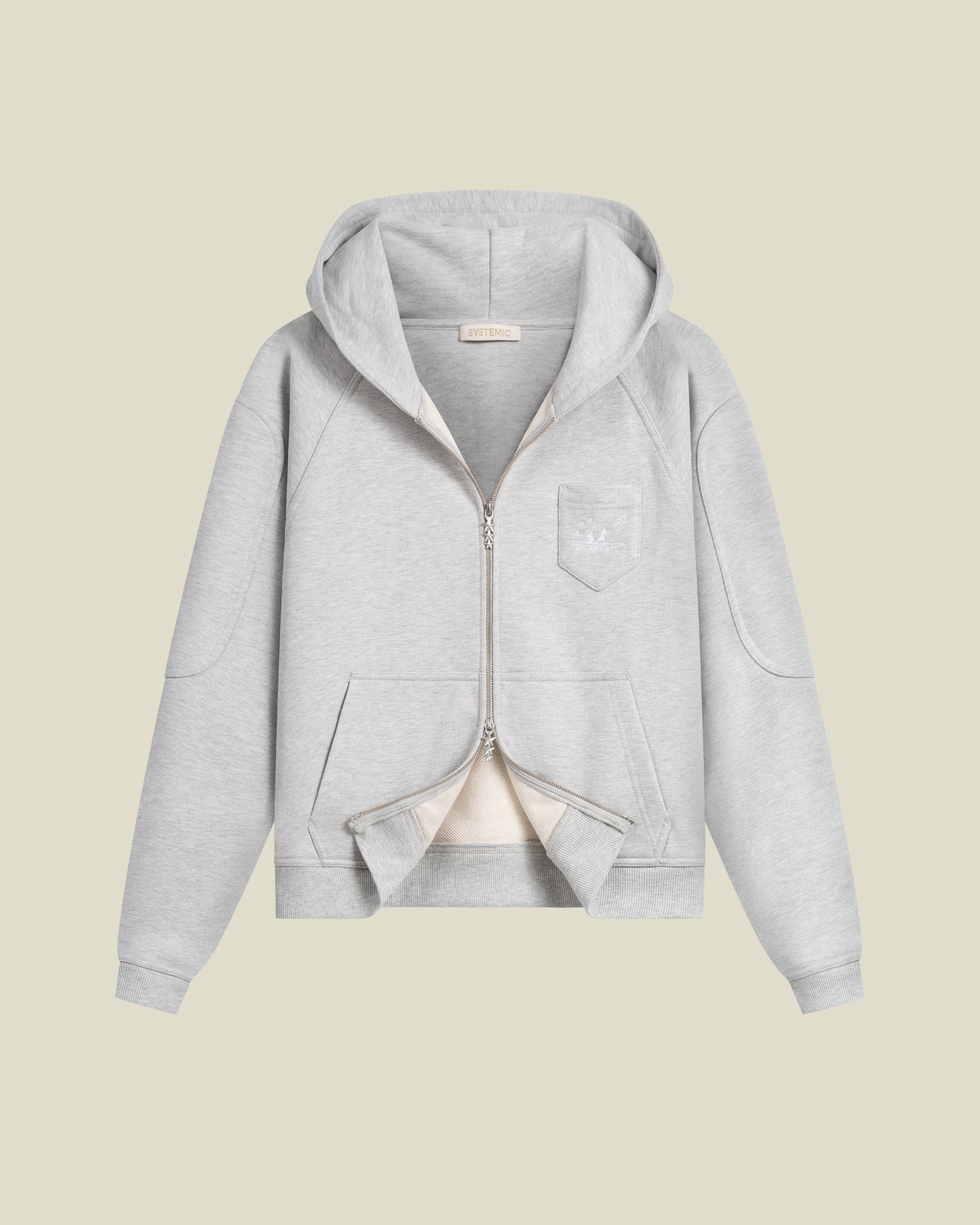 Melange Twin Zip Hoodie